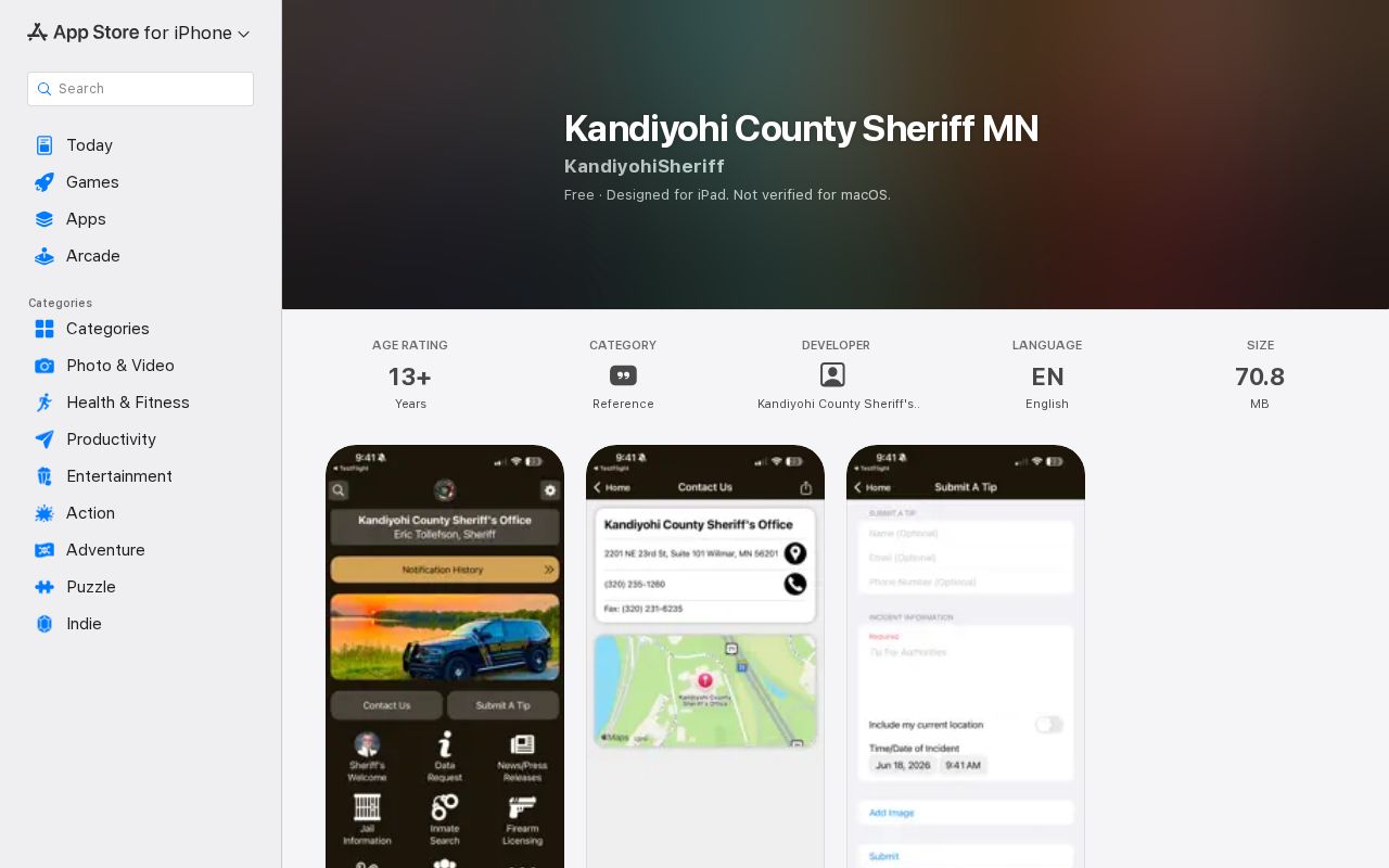 Kandiyohi County Sheriff app for inmate search and released booking photo requests